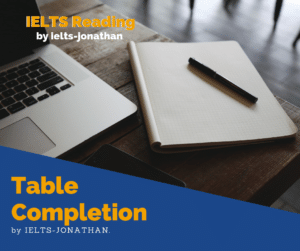 Table Completion IELTS